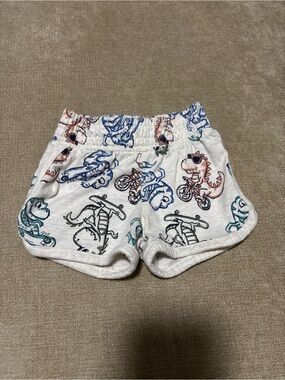 Dino Print Elastic-Waist Shorts